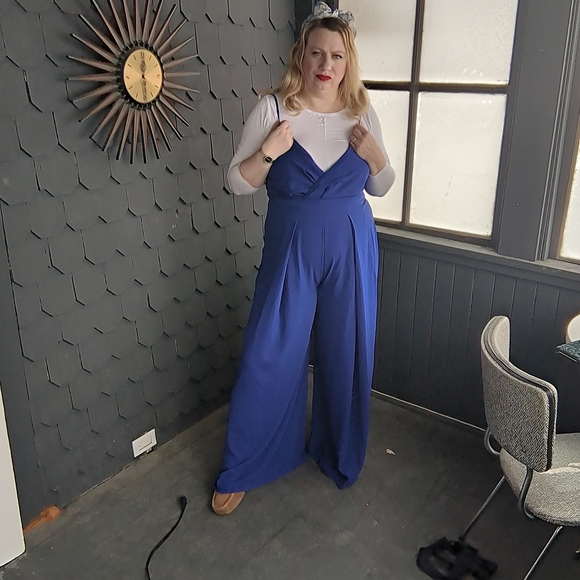 Fashion Nova Pants - Women's Blue Jumpsuit Size Xl